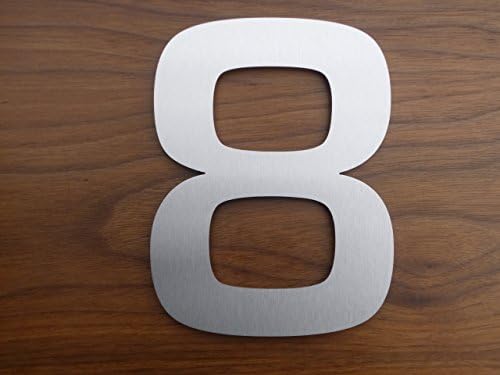 Extra Large 25cm Contemporary Stainless Steel House Number 8 - FREE UK DELIVERY
