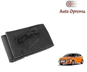 Auto Oprema Leatherette Dotted Black Car Steering Wheel Cover for Hyundai Elite i10