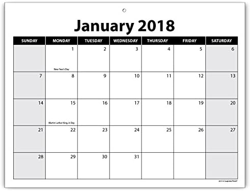 Guajolote Prints Calendar Notepad 2 Year 2017-2018 Monthly Organizer 8.5 X 11 Inches