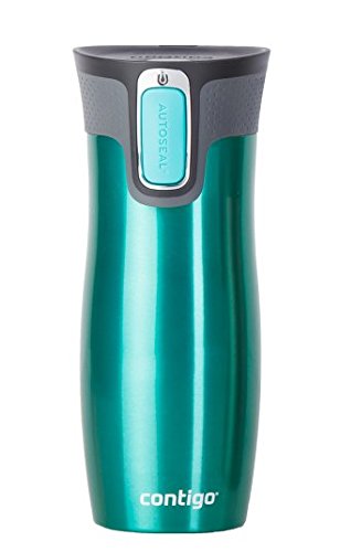 Contigo West Loop Autoseal Travel Mug 470ml - New Model with Lid Lock - Gift Boxed (Caribbean Sea)