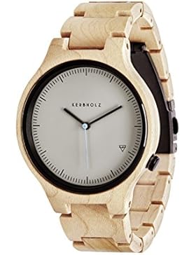 Kerbholz Lamprecht Ahorn Maple Holzuhr Herrenuhr, 0705184599493