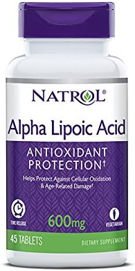 Natrol Alpha Lipoic Acid TR Time Release 600mg (45 Vegetarian Tablets)