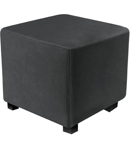 Housse De Pouf Carré 50x50/40x40/35x35/45x45/60x60cm Extensible Housse Ottomane,Housses De Repose-Pieds En Velours Doux Pour Protéger Housse De Pouf Avec Fond élastique ( Color : #11 , Size : 45x45cm