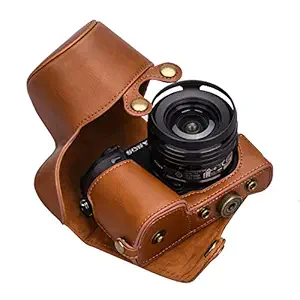 XEVN for Sony a6300 case,for Sony a6000 case, PU Full Body Leather Camera Case Bag for Sony Alpha a6300 a6000 Fit 16-50mm Lens,Delivery Camera Strap and Wrist Strap