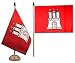 Produktbild Flaggenfritze® Tischflagge Deutschland Hamburg - 15 x 22 cm