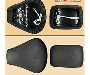 The Thailand Special Made Leather seat Cover for Royal Enfield Classic Bullet Both for 350 and 500 (Black) Set of 2