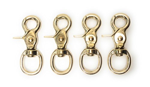 Preisvergleich Produktbild Viva Nature 4 Stück Messing Rostfrei Scherenkarabiner Zügelsnap-Runde Oese