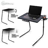 EINFACHE ANPASSUNG UND LAGERUNG: Dieser erstaunliche Beistelltisch für Laptops verfügt über zusätzliche Funktionen wie eine Stiftablage, die problemlos Platz für 2 Stifte bietet, einen Getränkehalter, der groß genug ist, um einen großen Kaffee- oder Bierkrug oder sogar einen Becher aufzunehmen. Sie können es sogar zusammenklappen und unter Ihr Sofa oder Bett schieben, wenn Sie es nicht brauchen.