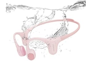 mojawa Run Plus Knochenleitungs kopfhörer, IP68 wasserdicht, Offenes Ohr Kabellose Bluetooth Sportkopfhörer mit 32GB MP3 für Laufen, Schwimmen, Radfahren, Workouts, Rosa