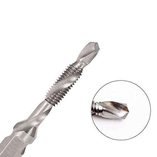 Audel Profi Gewindebohrer Bit Satz, 6 tlg 1/4″ HSS Sechskanntschaft Kombigewindebohrer Bitsatz HSS (M3 M4 M6 M8 M10) - 3