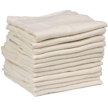 Dudu N Girlie Premium High Quality Baby Muslin Squares (Cream, Pack of 12)
