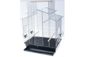 INTERZOO IZA III Convertible Bird Cage Chrome Black Budgie Cage Exotic Cage Bird Cage Budgie Canary Aviary Bird House Cage