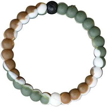 Camouflage Silicone Awareness Bracelet with Mt. Everest Water and Mud from Dead Sea Beads - Unisex Large 19 CM