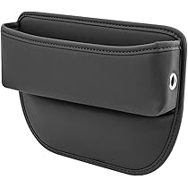 Goujfol Organizador Coche Asiento, Bolsa De Almacenamiento Para Huecos De Asiento De Coche, Universal Cosas Para El Coche, Pu Caja Para Auto Consola ( Negro