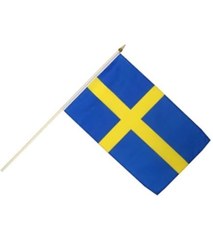 Finnland Tischflagge 20x30 Cm - Mit Mast & Goldener Spitze