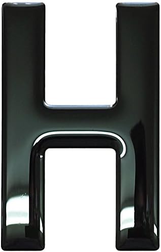 3D Resin/Gel Domed Self Adhesive Number Plate Letter 'H' (Black)