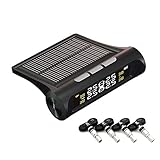 YTBLF Solar-Reifendruckkontrolle eingebaut/extern Hochpräzises, drahtloses Reifendrucküberwachungssystem LCD-Digitalanzeige-Sensor,Builtin