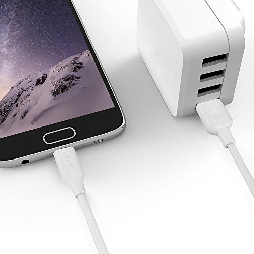 Micro USB Kabel MAPUX Ladekabel Datenkabel aus Solide Stecker (180cm) für Samsung, Huawei, LG, Sony, Motorola, HTC, Nokia, Google Nexus und andere Android Geräte(Weiß) - 3