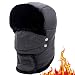 Produktbild Huttoly Wintermütze mit OhrenklappenDunkelgrauHut, Wintermütze mit Fellmütze, Kunstfellmütze. Fliegermütze hält warm beim Skifahren, Schlittschuhlaufen und Anderen Outdoor-Aktivitäten.