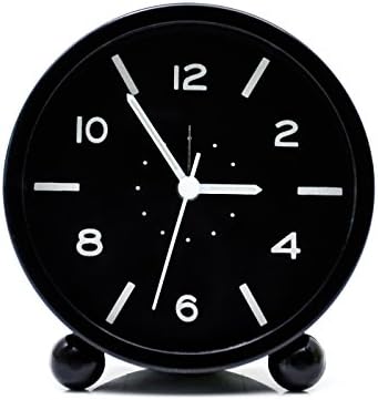 Benefitsheen 3" Vintage Style Alarm Clock with luminous light- Twin Bell, Analog & Battery Operated - Great for Heavy Sleepers and Travel (Black)