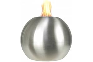 PFLANZWERK® Pflanzkübel Feuerschale Premium Edelstahl FEUERKUGEL XXL Tischkamin *Outdoor* *2 Jahre GARANTIE* *RUSSFREI* *RAUCHFREI* *DEUTSCHE MARKENQUALITÄT*