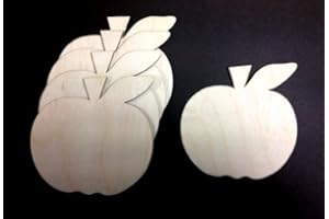 Derwent Laser Crafts Apple Shaped Wooden Craft Shapes 120mm Pack of 10 shapes Decoupage