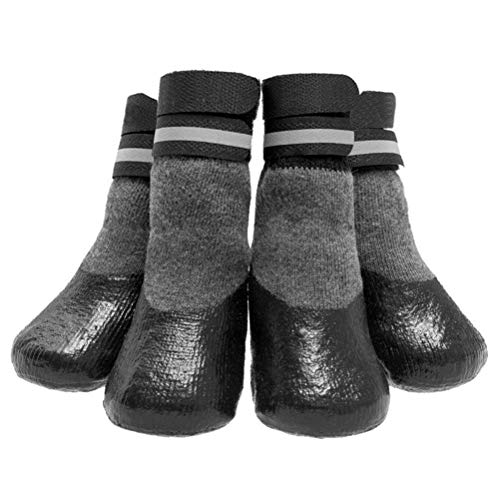 Preisvergleich Produktbild SCIROKKO Hundesocken Rutschfest mit Reflektierenden Riemen, Zugkontrolle, wasserdicht, Pfotenschutz für drinnen und draußen