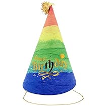 Hippity Hop Birthday Hats Rainbow with 