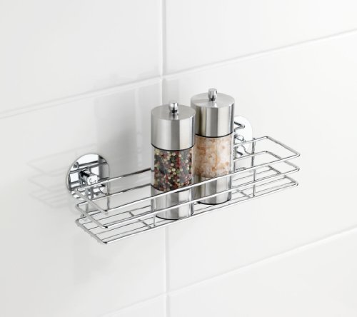WENKO 5635100 Turbo-Loc Gewürzbord – Befestigen ohne bohren, verchromtes Metall, 30 x 9 x 8 cm, Silber glänzend - 4
