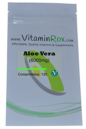 Aloe Vera [6000mg] - 120 Comprimidos Resealabe Foil Paquete | Detox y Digestión