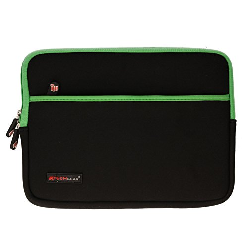 Techgear ® [SENTINEL PRO Sleeve (alle)] Slim Neopren Reißverschluss-Schutztasche Schutzhülle mit Anti-Shock-Blasen innen Grün grün 9-11 inch Screen - 2