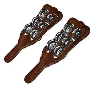 Salablez Wooden Hand Taal khartal kartal Indian Musical Instrument KHARTAAL professional jhika Set Of 2 Pc.