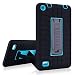 Produktbild SMART LEGEND Tasche für Fire 7 2015 (7.0 Zoll) Hülle 3 in 1 Weiche Silikon Bumper 360 Grad Schutzhülle Full body Premium Case Protective Cover Schale mit Standfunktion Etui - Schwarz und Blau