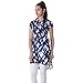 Twilight Blue Short Sleeve Printed Rayon Modern Tunic Top From eSTYLe RS.595.00