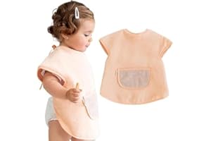 BUGALIN Babero con mangas impermeable | Baberos guarderia - Bebe BLW | Manga Corta | Fáciles de Poner | Tela Impermeable | Ideal para Comer y Pintar | Fabricados 100% en España