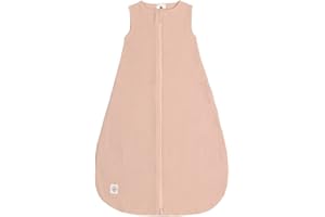 Lässig Baby Summer Sleeping Bag, Sleeveless, Muslin, GOTS Certified Cotton, Unisex Muslin Sleeping Bag, Powder Pink, Size 50/56, 0 - 2 Months