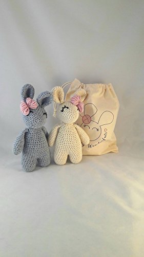 WeeWoollyWonderfulsCrochet Kit - Alpaca Twin Bunny Rabbit Luxury Beginners Toy DIY Kit