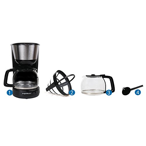 Aigostar Chocolate 30HIK – Kaffeemaschine, Kaffeemaschine, schwarz, Leistung: 1000 Watt, Kapazität: 1,25 Liter. BPA-frei. - 5