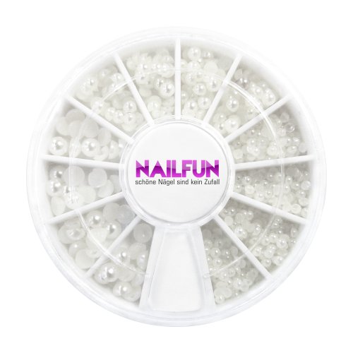 NAILFUN Set of 250 Nail Art Pearls - Various Sizes