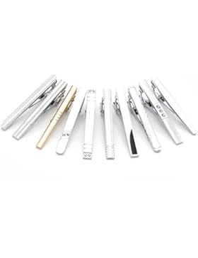 Ayliss® 10x Herren Krawattennadel Krawattenklammer Set Business Hochzeit Tie Clip Silber Golden aus Edelstahl...