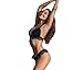 Produktbild Amlaiworld damen Spitze Flickwerk mode Bikini set Schwimmen push up badeanzüge strand Niedlich tankini sport band elegant bademode für mädchen (L, Schwarz)