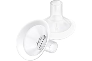 GOCROWEEN 2 Stück 30mm weiche Brusthauben mit 106 Grad Öffnungswinkel für Medela Milchpumpen, PersonalFit, Freestyle, Maxflow, Freestyle Flex Swing Maxi Connector, Lansinoh Signature Pro