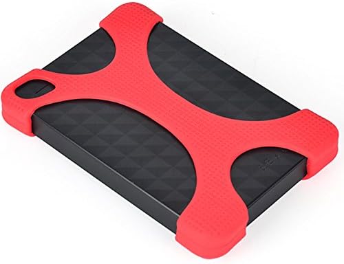 Silicone Hard Disk Case X-type Protective Cover Shell Rubber for 2.5" WD Seagate Toshiba Expansion, Red