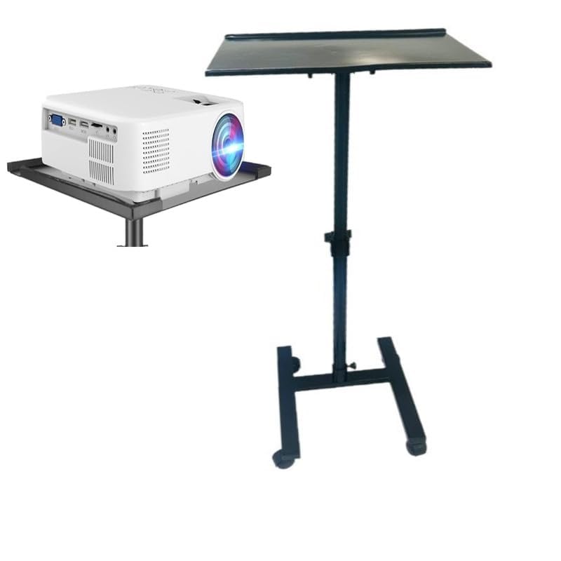 Spline Multi-Purpose Projector Stand Laptop Tripod Stand, Heavy Duty, Adjustable Height, 180 Degree Angles, Black Metal, Ideal for Office, Home, Stage, Studio, DJ Racks