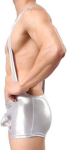 Siamese Pants Trousers Size Boxer Mens Underwear Pants Tight Sports Wrestling,Xl,Silvery
