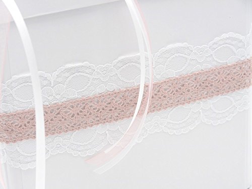 Briefbox Kartenbox Vintage Rosa Spitze Hochzeit Geldgeschenk Weiß - 2
