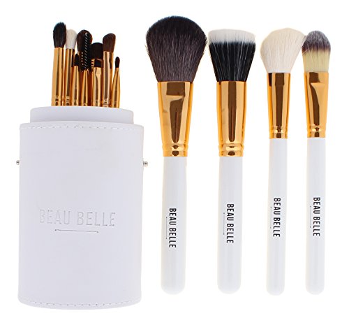 Beau Belle Make Up Brushes - 13pcs Makeup Brushes - Make Up Brush Holder - Make Up Brushes Set - Make Up Brush Set - Professional Make Up Brushes - Makeup Brush Set - Professional Makeup Brush Set - Make Up Brush Pot