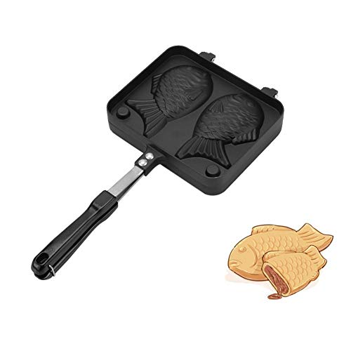 Yosoo Assiette Taiyaki en Forme de Poisson Poêle en Alliage d'aluminium Japonais Casserole Pochoir à Gâteau DIY Moule de Gateau Pâtissier
