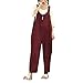 Produktbild Damen Overall,Sannysis Frauen Ärmellose Latzhose Lose Baumwolle Lange Overall Jumpsuit Hosen/Loser Baumwoll Overall Lässiger Bequemer Overall (XL, Rot)