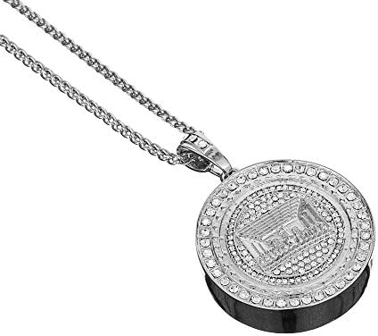 Qiji Religious Jewellery Saints "Last Supper" "Thirteen Disciples" Round Pendant Necklace with 3d Reflection (Silver plated)